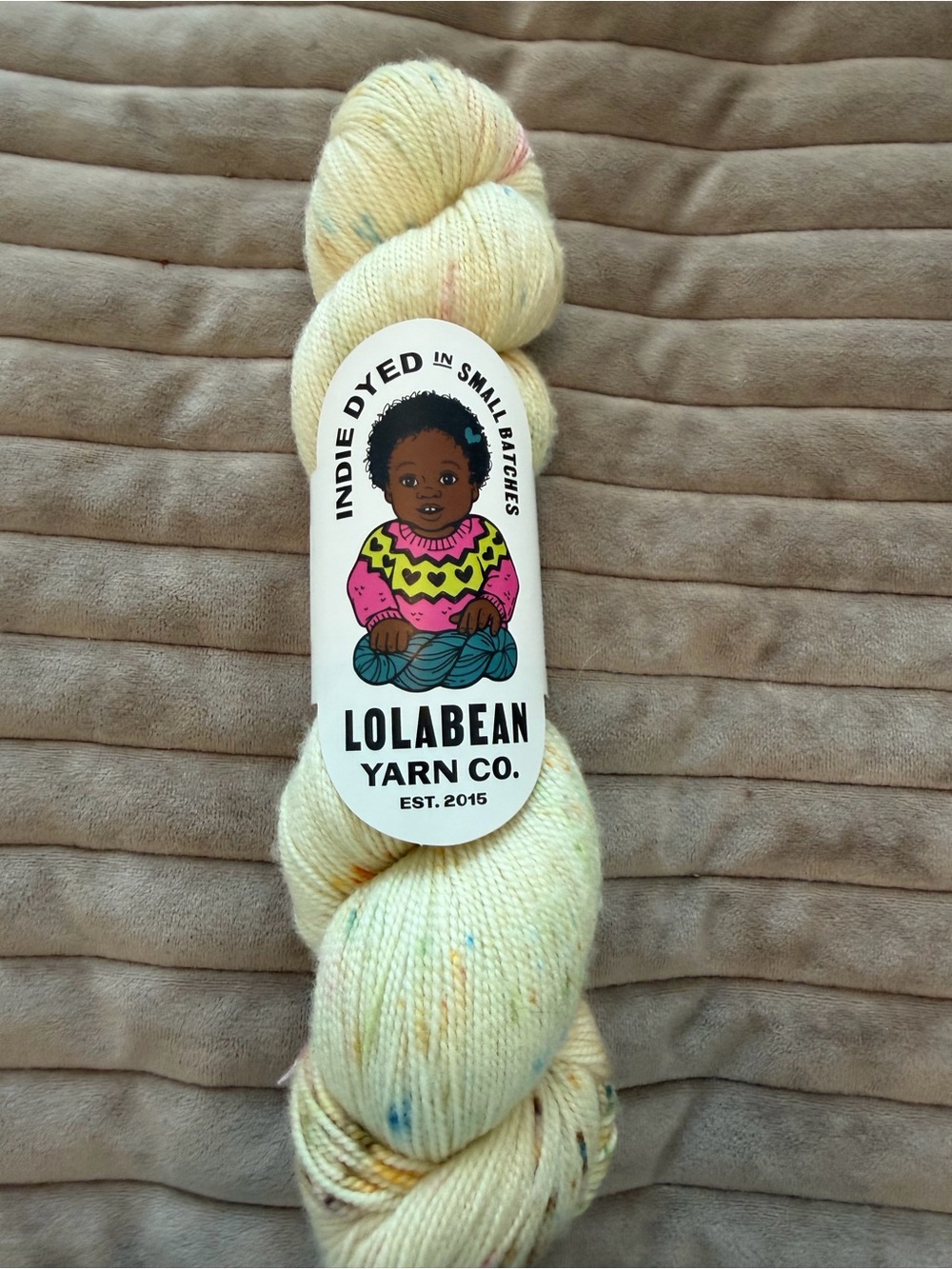 Lolabean Hand-Dyed Cream Speckled Yarn